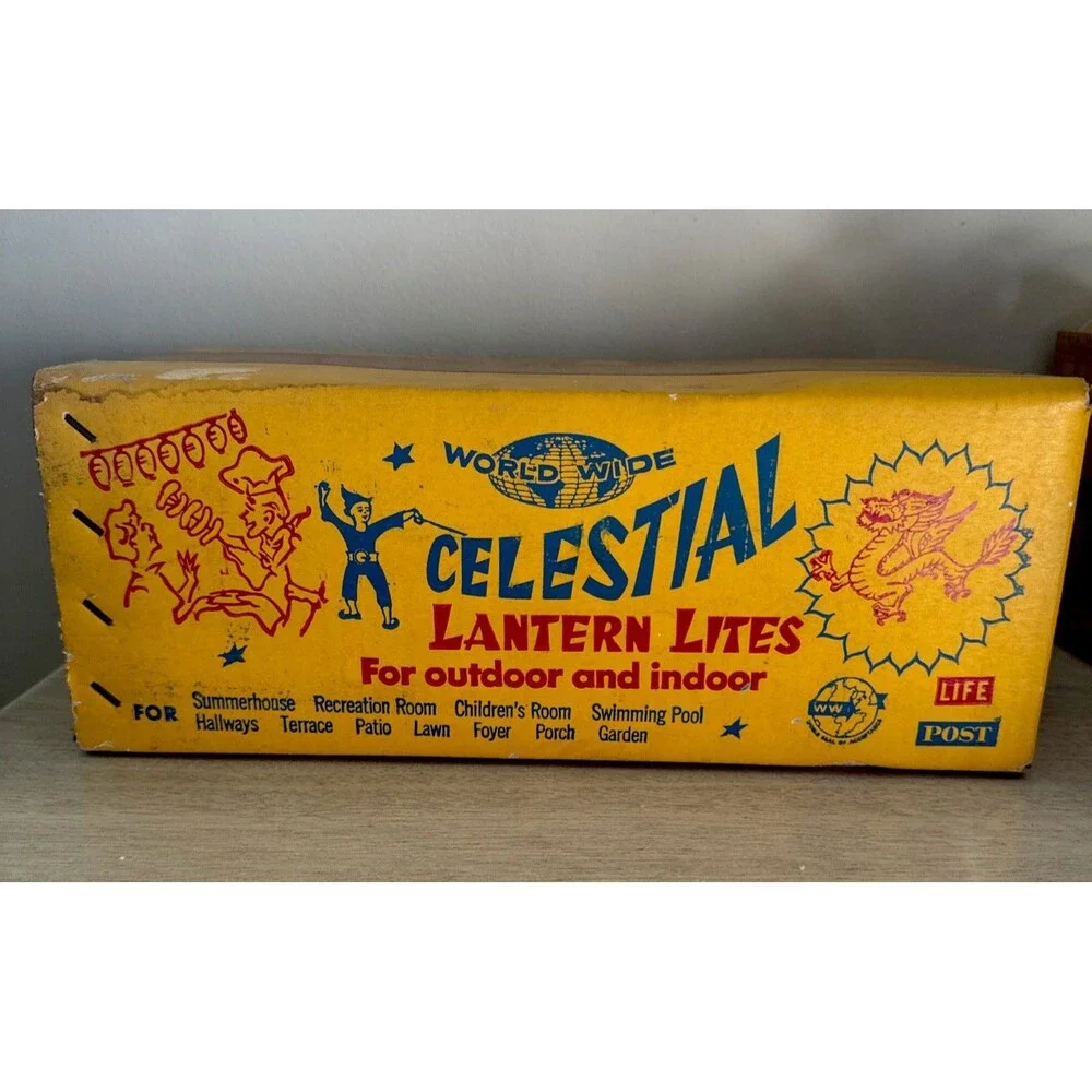 Vtg World Wide Celestial Lantern Lites 2610 Sealed NOS Mid Century Patio Bulbs